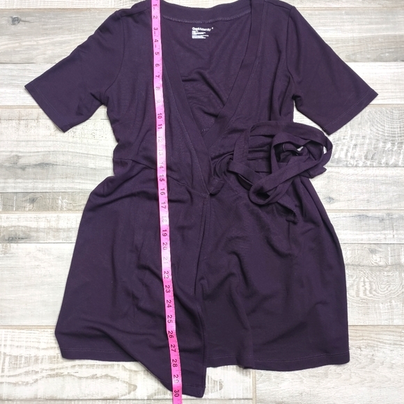 Gap Maternity Purple Short Sleeve Cardigan with Tie, Half Sleeves Size S - Picture 4 of 9
